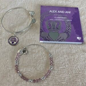 ALEX AND ANI Claddagh set of two Bangle Bracelets